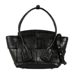 Mini Crocodile Arco Tote, Alligator, Black, 6095J, S, 3*